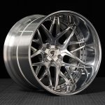 Stark Forged Wheels HEM45 fully polished custom wheel with dark gunmetal hardware and deep dish design