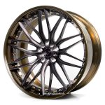 Stark Forged Wheels HEM44 custom wheel in polished bronze reverse lip and brushed dark grey face center finish with concave design
