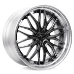 Stark Forged Wheels HEM44 custom wheel in polished lip and black chrome face center finish with deep lip design