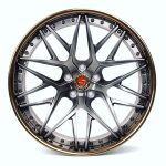 Stark Forged Wheels HEM45 custom wheel with bronze lip, brushed dark grey center, and bronze hardware