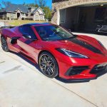 Corvette C8 with Stark Forged Wheels HEM45 custom wheels featuring polished bronze lip, brushed dark grey center, and bronze hardware