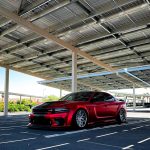 2021 Dodge Charger Hellcat Widebody with Stark Forged Wheels HEM45 custom wheels featuring chrome lip, brushed clear center, and red hardware