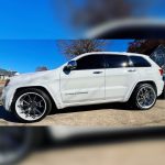 2014 Jeep Grand Cherokee Overland with Stark Forged Wheels HEM46 custom wheels featuring gloss white lip, chrome center, and white hardware