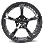 2013 Corvette Grand Sport with Stark Forged HEM49 custom wheels in satin black and chrome finish, concave profile